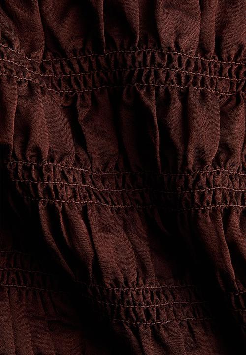 H&M - Smocked top - rust brown