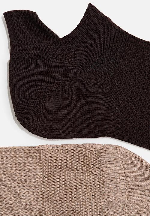H&M - 5-pack sports socks with drymove™ - white/beige