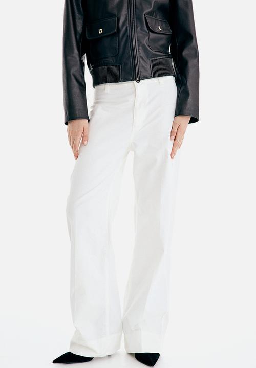 H&M - Canvas Pants - white - 1319343003