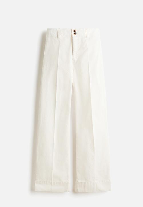 H&M - Canvas Pants - white - 1319343003