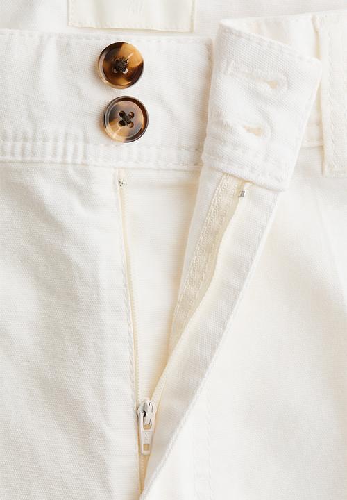 H&M - Canvas Pants - white - 1319343003