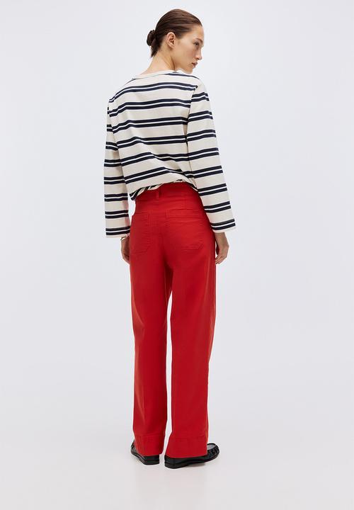 H&M - Canvas Pants - bright red - 1319343006