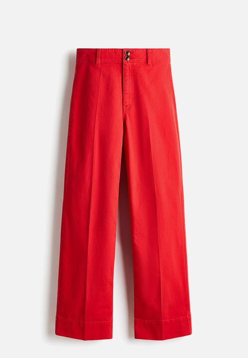H&M - Canvas Pants - bright red - 1319343006