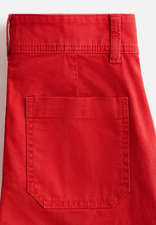H&M - Canvas Pants - bright red - 1319343006