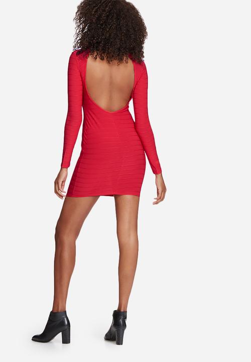 Missguided - Open back ribbed mini dress