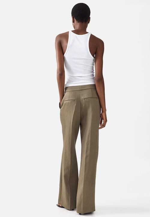 H&M - Bootcut tailored trousers - khaki green