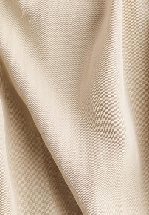 H&M - Bubble-hem twill blouse - light beige