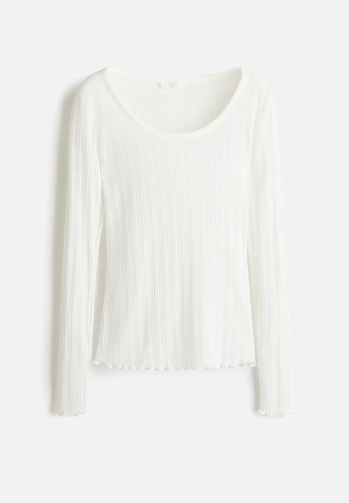H&M - Pointelle jersey top - white