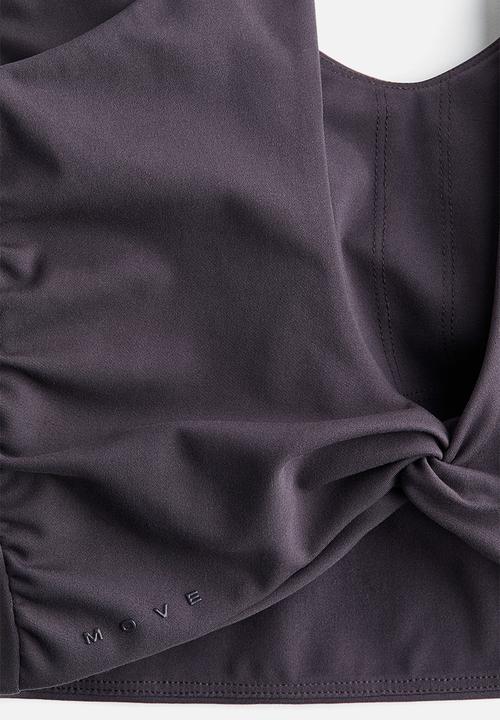 H&M - Twist-detail vest top with softmove™ - plum purple
