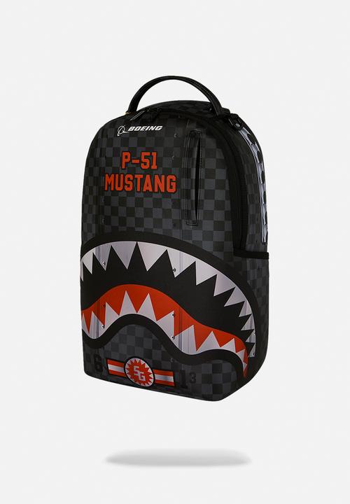 Sprayground - Boeing P-51 Mustang Sharkmouth Backpack - Black