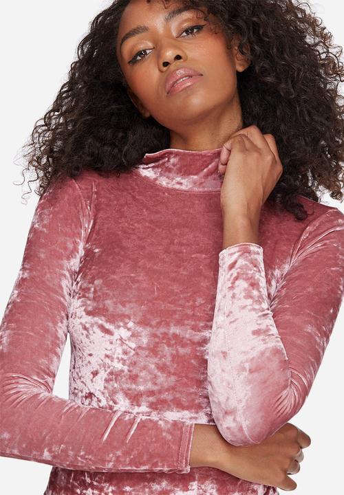 Missguided - Velvet high neck bodysuit