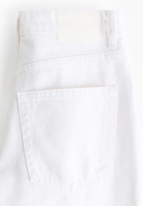 H&M - Straight high waist ankle jeans - white