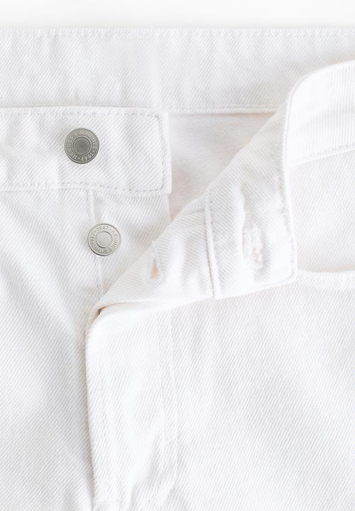H&M - Straight high waist ankle jeans - white