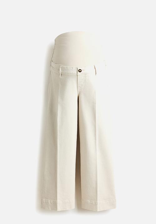H&M - Mama wide high waist ankle jeans - cream