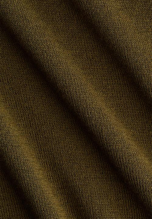 H&M - Rib-knit t-shirt - dark khaki green