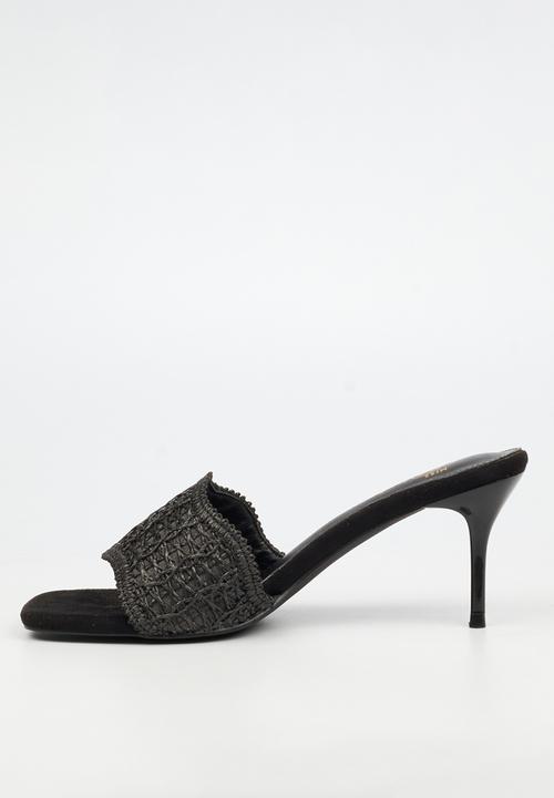Miss Black - Macrame 1 macrame heel - black