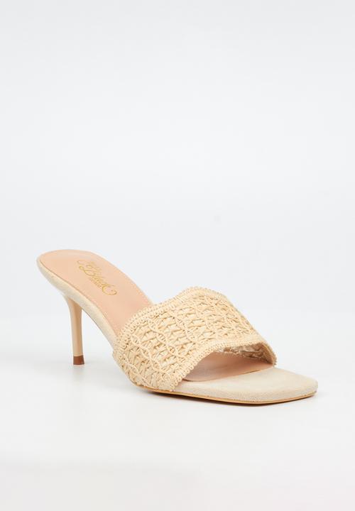 Miss Black - Macrame 1 macrame heel - ivory