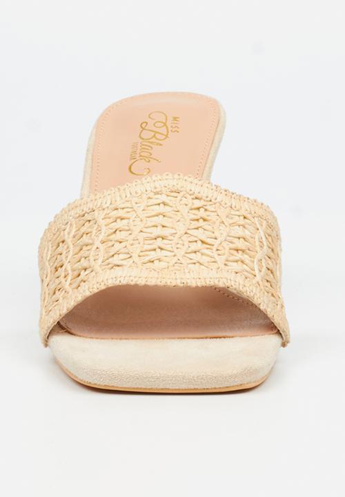 Miss Black - Macrame 1 macrame heel - ivory