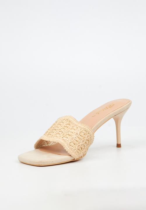 Miss Black - Macrame 1 macrame heel - ivory