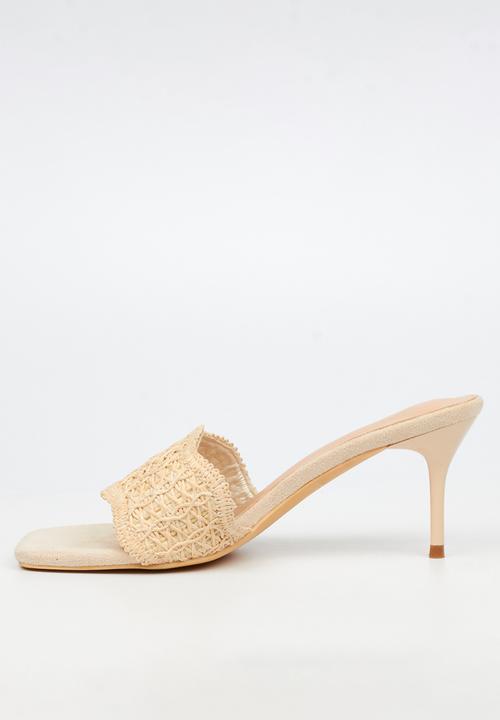 Miss Black - Macrame 1 macrame heel - ivory