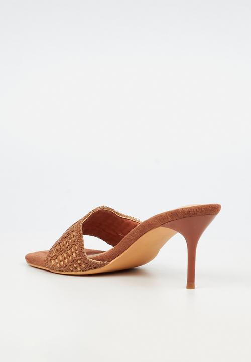 Miss Black - Macrame 1 macrame heel - tan