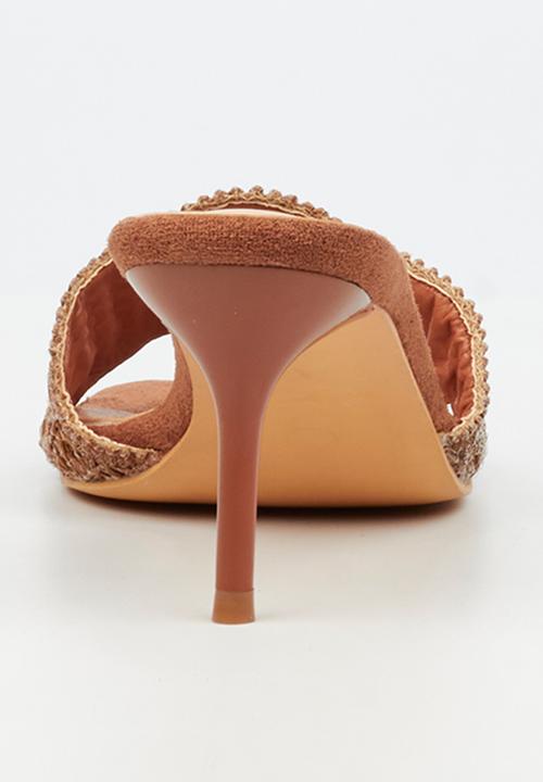 Miss Black - Macrame 1 macrame heel - tan