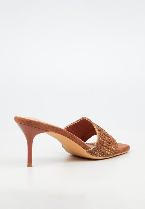 Miss Black - Macrame 1 macrame heel - tan