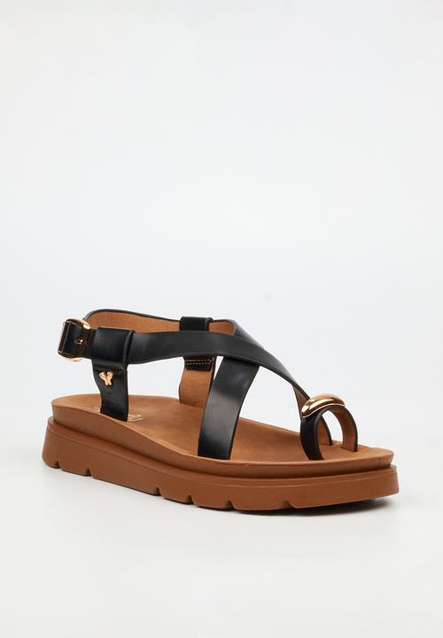 Butterfly Feet - Nolah 2 toe post sandal - black