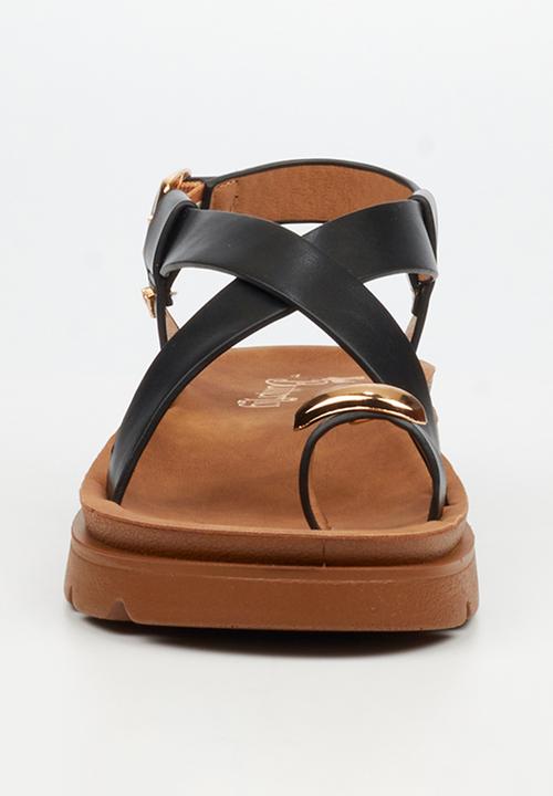 Butterfly Feet - Nolah 2 toe post sandal - black