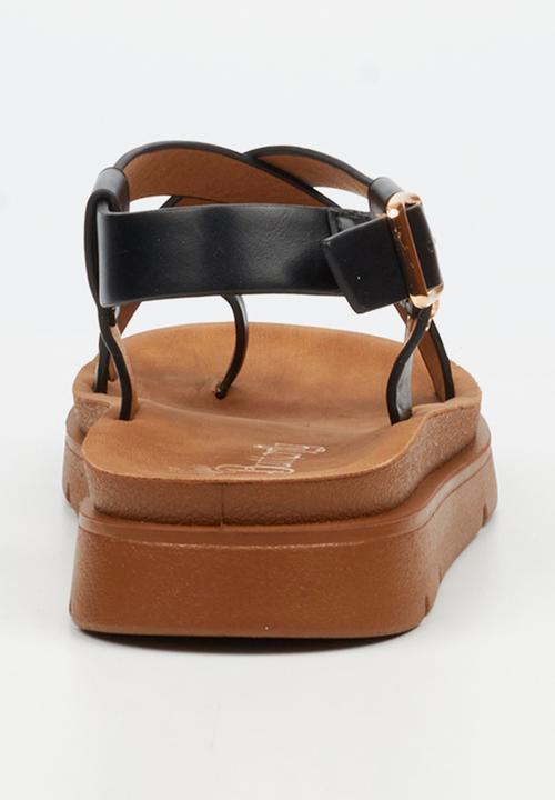Butterfly Feet - Nolah 2 toe post sandal - black