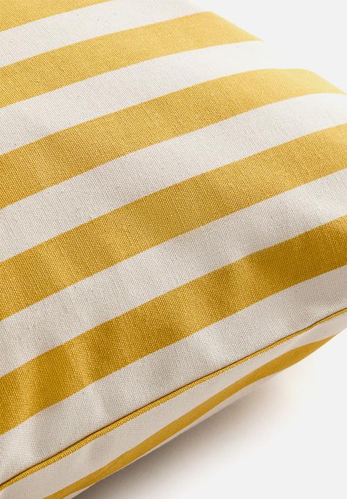 H&M - Outdoor cushion cover - yellow/striped