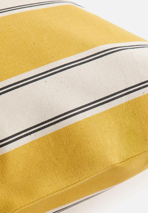 H&M - Outdoor cushion cover - yellow/striped