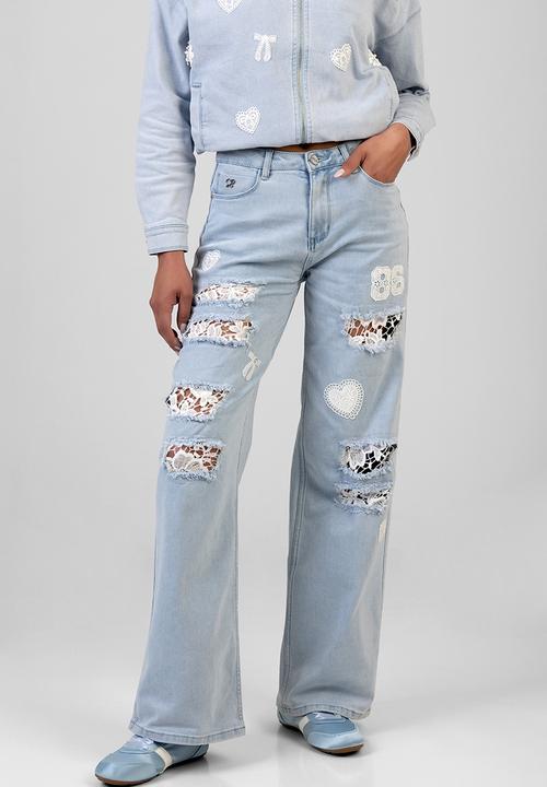 SISSY BOY - Kiera Wide Leg Jeans  - Light Vintage
