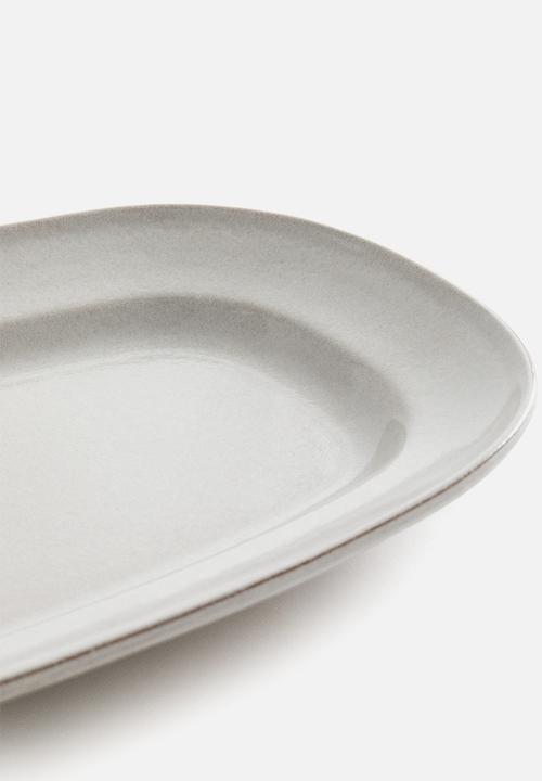 H&M - Reactive-glaze serving plate - white