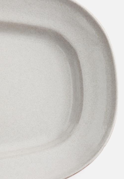 H&M - Reactive-glaze serving plate - white