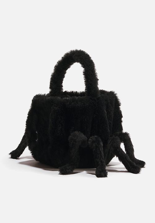 H&M - Spider-shaped fluffy basket - black/spider