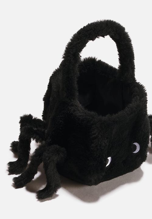 H&M - Spider-shaped fluffy basket - black/spider