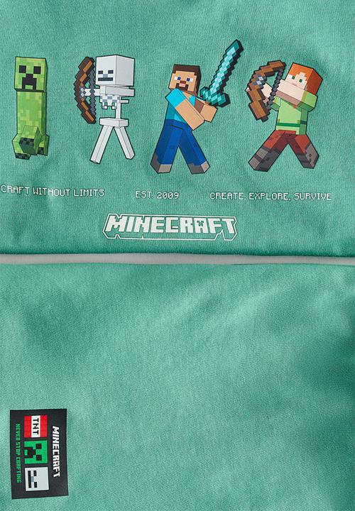 H&M - 2-piece printed set - green/minecraft