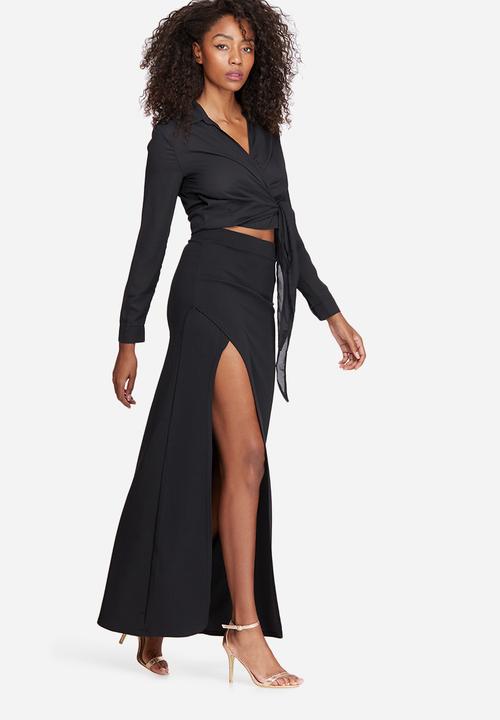 Missguided - Stretch crepe split side maxi skirt