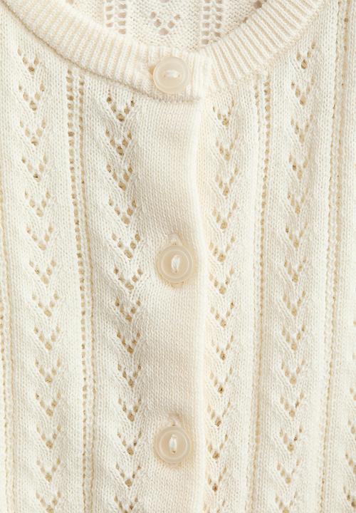 H&M - Pattern-knitted cotton cardigan - white