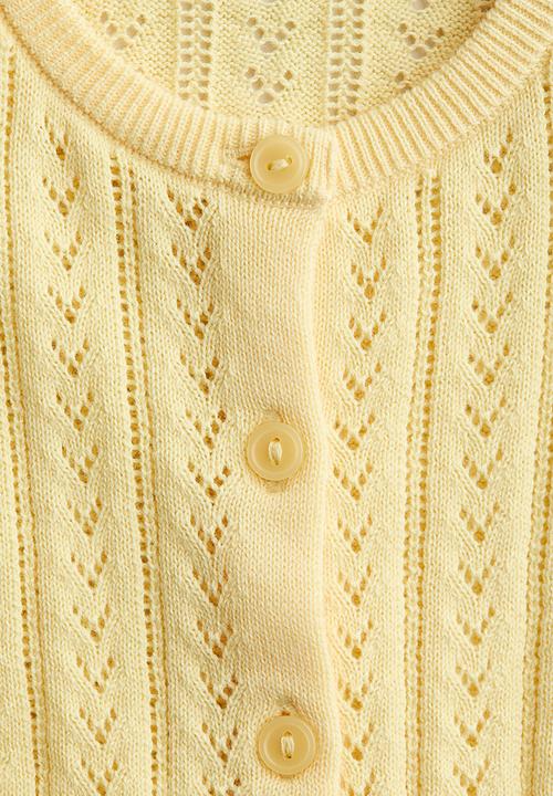 H&M - Pattern-knitted cotton cardigan - yellow
