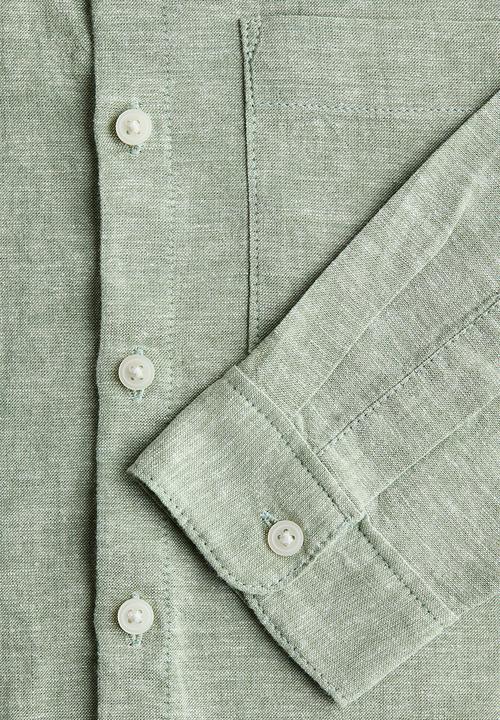 H&M - Linen-blend shirt - light green marl