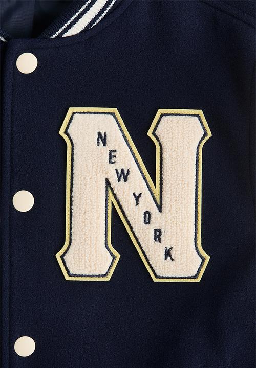 H&M - Appliqu?d baseball jacket - navy blue/new york