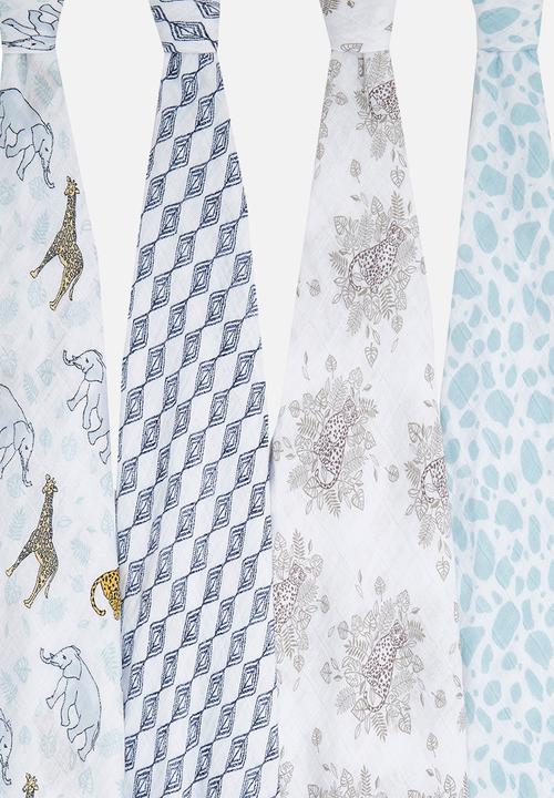 Aden & Anais - Large Swaddles Cotton Muslin 4Pk - Jungle 4-Pack