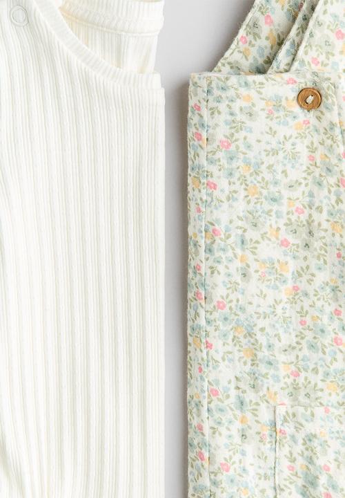 H&M - 2-piece cotton set - green/floral