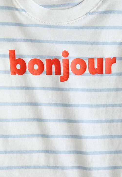 H&M - Printed cotton t-shirt - white/bonjour