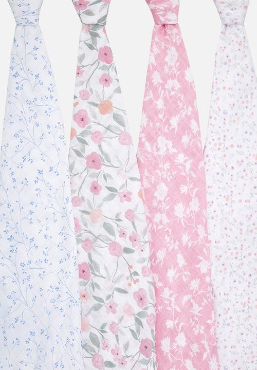 Aden & Anais - Large Swaddles Cotton Muslin 4Pk - Ma Fleur 4-Pack