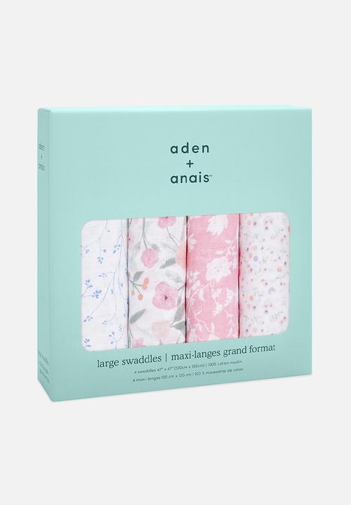 Aden & Anais - Large Swaddles Cotton Muslin 4Pk - Ma Fleur 4-Pack