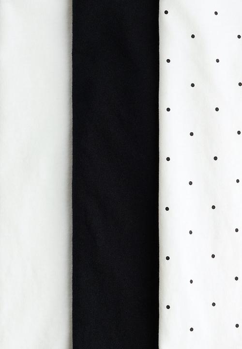 H&M - 3-pack t-shirts - white/polka dot