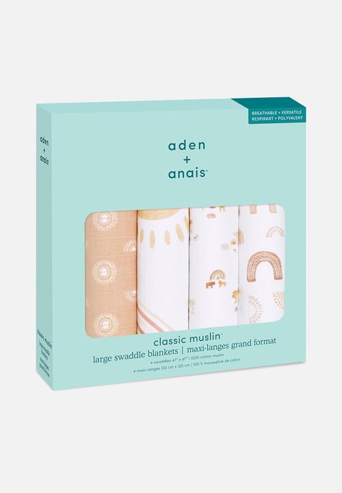 Aden & Anais - Large Swaddles Cotton Muslin 4Pk - Keep Rising 4-Pack